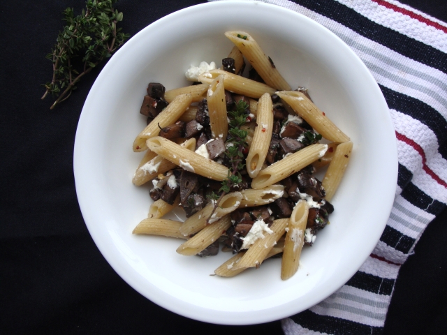 Portobello and Goat Cheese Penne | With Meyer Lemon and Thyme